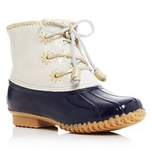 Jack Rogers Chloe Metallic Leather Cuff Rain Boot Sz: 9